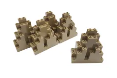 KBW Klemmbausteine Felsen Rock Panel 3x8x7 in Hell Beige / Tan 5Stück