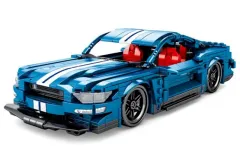 Sembo Klemmbausteine Bluestripped Musclecar - 827 Teile
