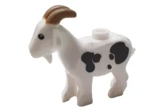 Klemmbausteine Tier Ziege in weiß mit schwarzen Flecken