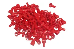 KBW Klemmbausteine Technik Pin und Pinloch in rot (mit Reibung) 100Stück