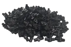 KBW Klemmbausteine Technik Stangenverbinder mit Achsloch in schwarz 100Stück