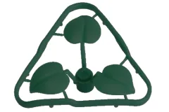 KBW Klemmbausteine Pflanze Blütenstiel 1x1x2/3 mit 3 großen Blättern in dunklegrün 50Stück