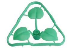 KBW Klemmbausteine Pflanze Blütenstiel 1x1x2/3 mit 3 großen Blättern in grün 50Stück