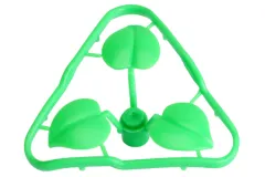 KBW Klemmbausteine Pflanze Blütenstiel 1x1x2/3 mit 3 großen Blättern in hellgrün 50Stück