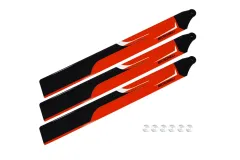 Microheli Kunststoff Hauptrotorblätter im orangen Design für OMPHobby M2 EVO Tuning 3Blatt Hauptrotorkopf Set