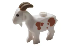 Klemmbausteine Tier Ziege in weiß mit braunen Flecken