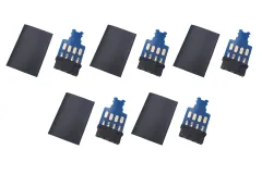 Lötplatine 8-Pin für Multiplex Hochstrom Stecker System 5Stück im SET mit Buchse (Kontakt = Buchse)