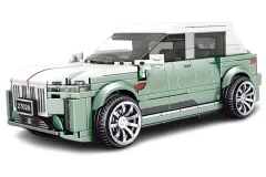 MouldKing Klemmbausteine türkiser Geländewagen SUV - 436 Teile mit stapelbarer Displaybox/Sammelbox 19,5x9,5x8,5cm