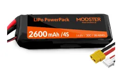 MODSTER LiPo Akku 4S 14,8V 2600mAh 30C (XT60) für MODSTER Phoenix V2 2400mm Segelflugmodell