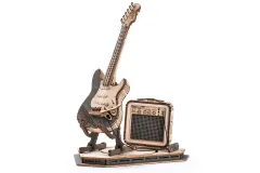 Lasercut Holzbausatz Standmodell Musikinstrument E-Gitarre - 140 Teile
