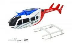 Microheli Scale Rumpf Set Airbrush Fiberglass EC145 in Weiß für Blade InFusion 180