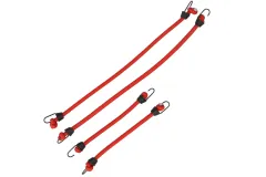 RC Crawler Scalezubehör 1/10 Spanngurte mit Haken elastisch in zwei Längen in rot (je 2 Paar)