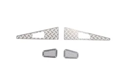 RC Crawler Scalezubehör 1/18 Motorhaubenverkleidung seitlich Riffelblech aus Metall in silber für TRX-4M Defender