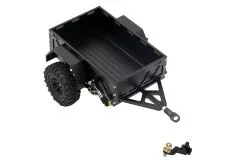 RC Crawler Scalezubehör 1/18 und 1/24 Anhänger aus Aluminium 124x76x35mm, totale Länge 192mm in schwarz