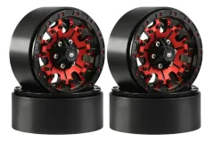 RC Crawler Scalezubehör 1/10 1,9Zoll Aluminiumfelgen in schwarz-rot 4Stück