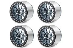 RC Crawler Scalezubehör 1/10 2,2 Zoll Aluminiumfelgen in titanfarbe 4Stück