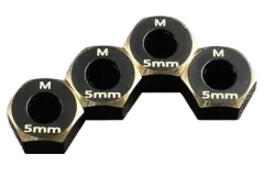 Samix Sechskant Radmitnehmer aus Messing in schwarz beschichtet 5mm je 1g 4Stück für TRX-4M