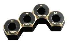 Samix Sechskant Radmitnehmer aus Messing in schwarz beschichtet 7mm je 1g 4Stück für TRX-4M