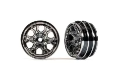 Traxxas Tuning Felgen 1,0 in schwarz-chrom 2Stück für TRX-4M 1/18