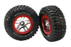 Traxxas Tuning BFGoodrich TA KM2 Reifen auf Felgen in Satin rot 2Stück vorne für Slash und Ford F-150 Raptor Fox 1/10