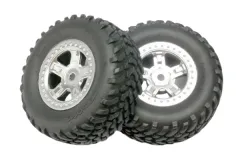 Traxxas Tuning SCT Reifen auf Felgen in Satin chrom 2Stück für Slash 1/16