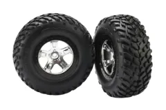 Traxxas Tuning SCT Reifen auf Felgen in Satin chrom schwarz 2Stück hinten für Slash und Ford F-150 Raptor Fox 1/10