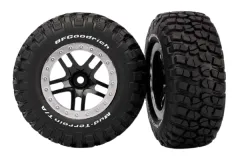 Traxxas Tuning BFGoodrich TA KM2 Reifen auf Felgen in schwarz Satin chrom 2Stück hinten für Slash und Ford F-150 Raptor Fox 1/10