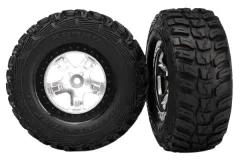 Traxxas Tuning Kumho Reifen auf Felgen in Satin chrom 2Stück hinten für Slash und Ford F-150 Raptor Fox 1/10