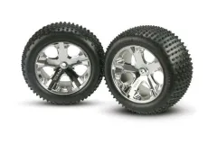 Traxxas Tuning Alias Reifen auf All-Star 2,8 Felgen in chrom 2Stück hinten für Rustler 1/10