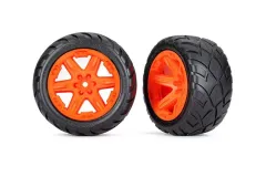 Traxxas Tuning Anaconda Reifen auf RXT 2,8 Felgen in orange 2Stück für Rustler 1/10