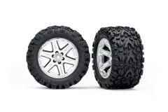 Traxxas Tuning Talon EXT Reifen auf RXT 2,8 Felgen in satin chrom 2Stück hinten für Rustler 1/10