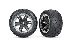 Traxxas Tuning Anaconda Reifen auf RXT 2,8 Felgen in schwarz grün 2Stück hinten für Rustler 1/10