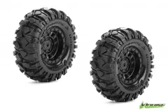 Louise Tuning CR-Rowdy Supersoft Reifen auf 1,0 Felge in schwarz 2Stück für Mini-Crawler, TRX-4M, 1/18, 1/24