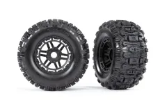 Traxxas Tuning Sledgehammer Reifen auf 2,8 Dual-Profil Felgen in schwarz 2Stück für Maxx 1/10