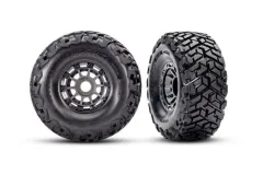 Traxxas Tuning SC Reifen belted auf 17mm Felgen in grau 2Stück für Maxx-Slash 1/8