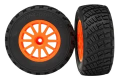 Traxxas Tuning Rally Reifen auf 2,2/3,0 Felgen in orange hinten 2Stück für Ford Fiesta 1/10