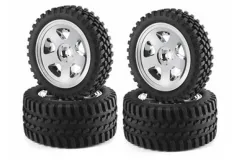 Tamiya RC Tuning für DT03 All Terrain Räder 2WD in chrom 4Stück