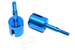 GPM Tuningteile Aluminium Radachse in blau für Tamiya DT03