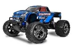 Traxxas Stampede blau 1/10 Monster-Truck RTR Brushed mit HD Teilen (Heavy-Duty) mit Akku und 4A USB-C-Lader
