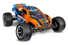 Traxxas Rustler orange 1/10 Stadium-Truck RTR Brushed mit HD Teilen (Heavy-Duty) mit Akku und 4A USB-C-Lader