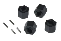 FuriTek Ersatzteile Radmitnehmer Sechskant aus Kunststoff mit Pins 4Stück für FX118 Fury Wagon, CR-18P Rushmore und T-Hunter
