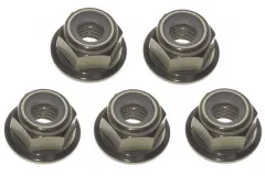 M4 Radmuttern Stoppmutter aus Aluminium mit Flansch in titan eloxiert CW 5Stück