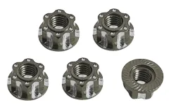 M4 Radmuttern serrated (gezähnt) Stoppmutter aus Aluminium mit Flansch in titan eloxiert CW 5Stück