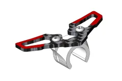 Rakonheli Höhenleitwerk und Halterung aus Carbonfaser mit Delrin in Rot für Blade InFusion 120