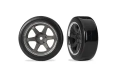 Traxxas Ersatzteile Drift-Reifen 1,9 soft auf 6-Speichenfelgen in grau vorne 2Stück für 4-TEC 1/10