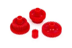 Traxxas Ersatzteile Getriebe-Zahnräder in rot (kurze Untersetzung 6,8:1 für TRX9843R) für TRX-4M 1/18