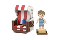 KiddiCraft Klemmbausteine Strandkorb - 107 Teile