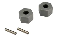 Traxxas Ersatzteile Radmitnehmer aus Kunststoff in grau 12mm mit Stiften 2Stück für Bigfoot, Rustler, Slash, Stampede 1/10 und Mini-Maxx 1/16
