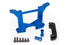 Traxxas Tuning Dämpferbrücke aus 7075-T6 Aluminium in blau hinten für Rustler 1/10