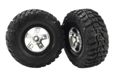 Traxxas Tuning Kumho Reifen auf Felgen in satin-chrom schwarz vorne 2Stück für Ford Raptor und Slash 1/10